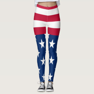 USA American Flag Stars and Stripes Leggings