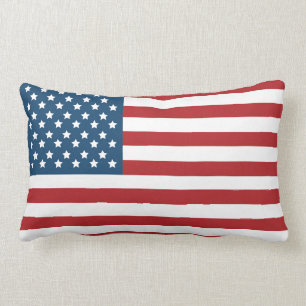 USA American Flag Stars and Stripes Lumbar Cushion