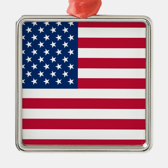 USA American Flag Stars and Stripes Metal Tree Decoration (Front)