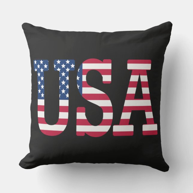 USA American Flag Stars and Stripes Outdoor Pillow (Front)