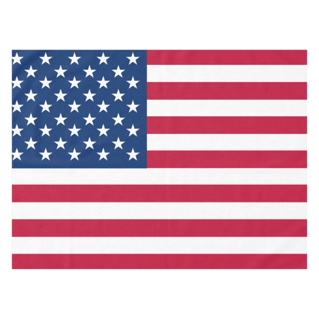 USA American Flag Stars and Stripes Tablecloth (Front (Horizontal))