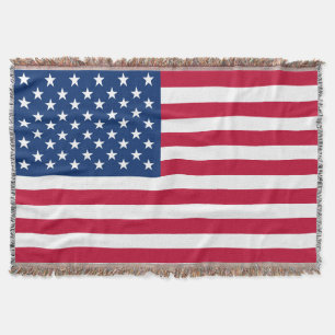 USA American Flag Stars and Stripes Throw Blanket