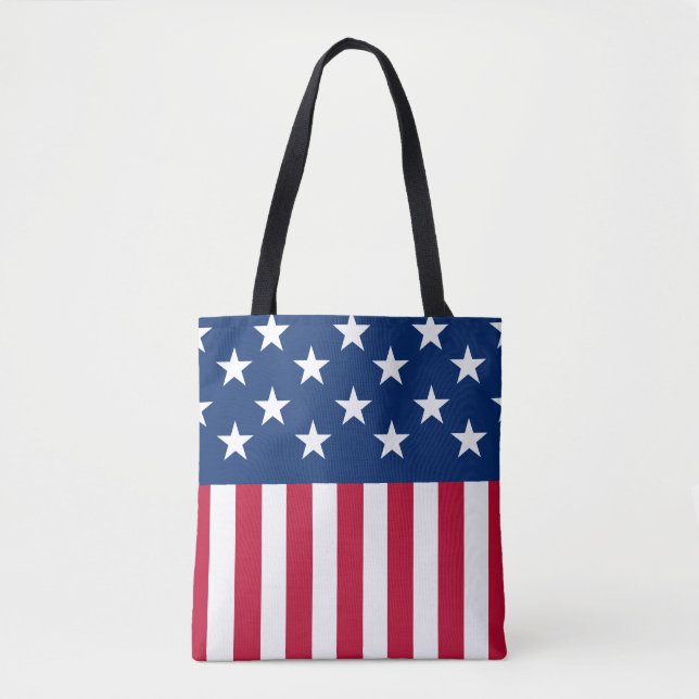 USA American Flag Stars and Stripes Tote Bag (Front)
