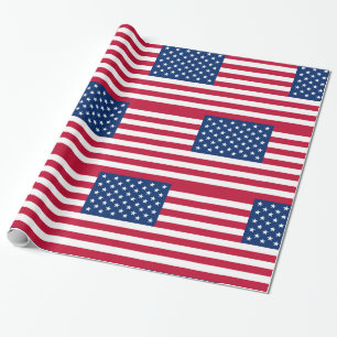 USA American Flag Stars and Stripes Wrapping Paper