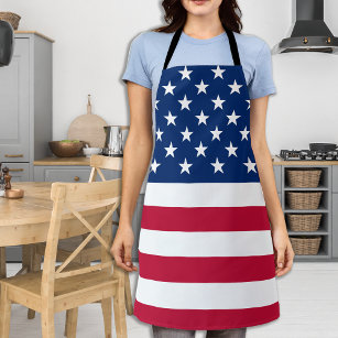 USA American Flag Stars Stripes Patriotic BBQ Apron