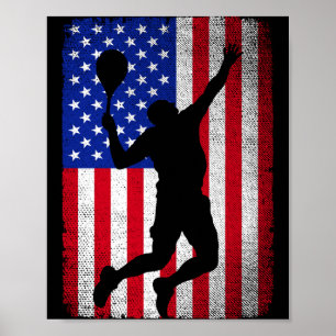 Usa american flag tennis for men women  poster