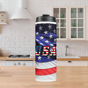 USA - American Flag Thermal Tumbler