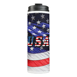 USA - American Flag Thermal Tumbler