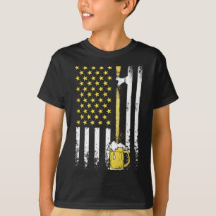 Usa American Flag Vintage Craft Beer Brewery 4th O T-Shirt