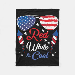 Usa American Flag Vintage Red White And Cool Patri Fleece Blanket