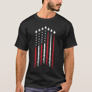 USA american flag with Fighter jets 4th of July ce T-Shirt