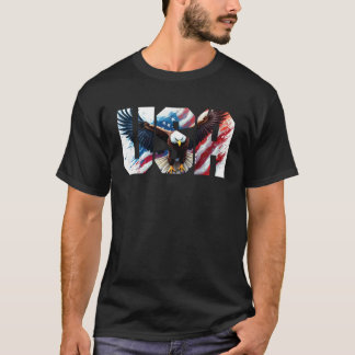 USA American Flag Women Men Bald Eagle Patriotic 4 T-Shirt