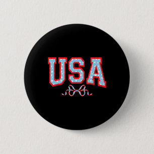 Usa American Girl Patriotic July 4th Women Boys 6 Cm Round Badge