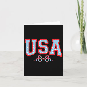 Usa American Girl Patriotic July 4th Women Boys Card