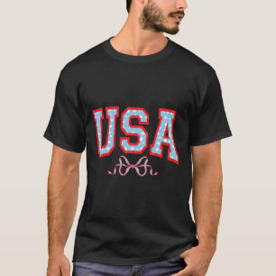 Usa American Girl Patriotic July 4th Women Boys T-Shirt