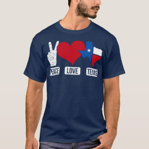 USA American Patriotic Peace Love Texas Texan T-Shirt