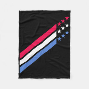 Usa American Patriotic Red White Blue Stars And St Fleece Blanket