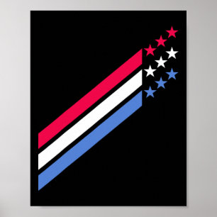 Usa American Patriotic Red White Blue Stars And St Poster