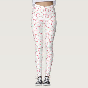 USA/American red star patterned Leggings