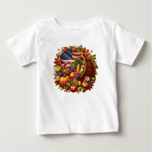 USA/American/Thanksgiving turkey wreath Baby T-Shirt