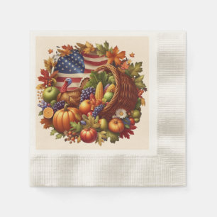 USA/American/Thanksgiving turkey wreath Napkin