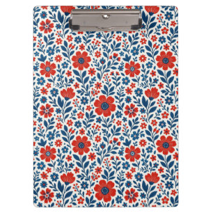 USA/American themed floral pattern Clipboard