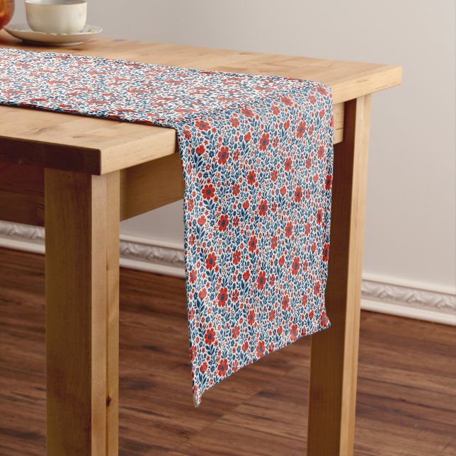 USA/American themed floral pattern Short Table Runner (In Situ)