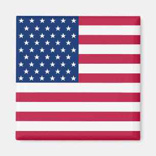 USA American US Flag 4th July Square Fridge Magnet