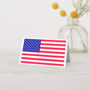 USA American US Flag Folded Place Card