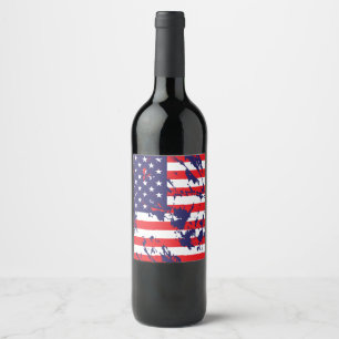 USA - An American Flag Wine Label