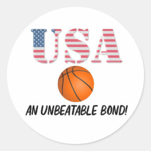USA and Basketball - Unbeatable Bond! Classic Round Sticker