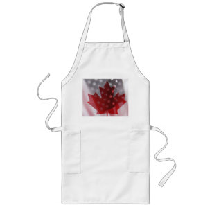 USA and Canada flags long apron
