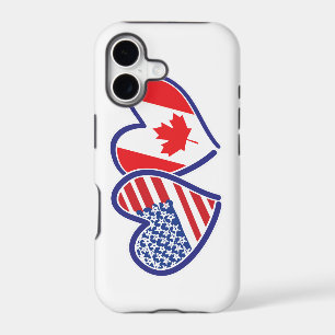 USA and Canadian Flag Hearts