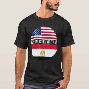 USA And Egypt Vintage Flags Yes I'm Both Of Them T-Shirt