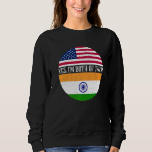 USA And India Vintage Flags Shirt Yes I'm Both Of
