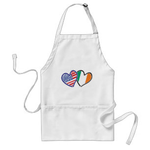 USA And Ireland Patriotic Love Hearts Standard Apron