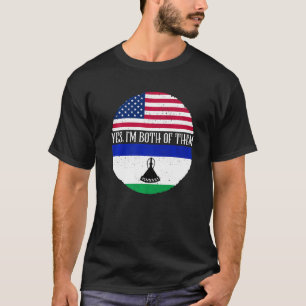 USA And Lesotho Vintage Flags  Yes I'm Both Of The T-Shirt