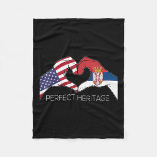 Usa And Serbia Serbian American Perfect Heritage H Fleece Blanket