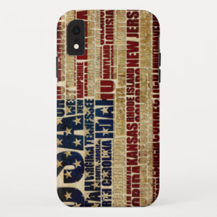 USA and their federal states in stars and stripes Case-Mate iPhone Case