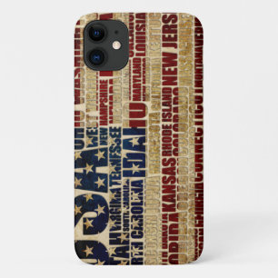 USA and their federal states in stars and stripes Case-Mate iPhone Case
