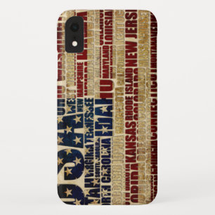 USA and their federal states in stars and stripes Case-Mate iPhone Case