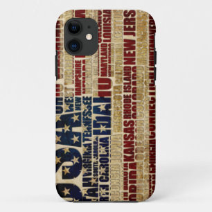 USA and their federal states in stars and stripes Case-Mate iPhone Case