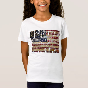 USA and their federal states in stars and stripes T-Shirt