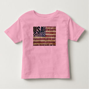 USA and their federal states in stars and stripes Toddler T-Shirt