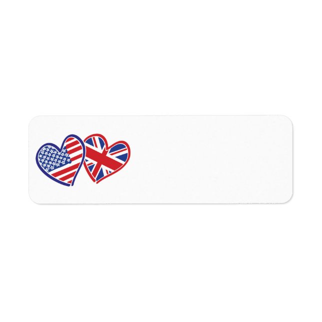 USA and UK Flag Hearts (Front)