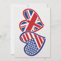 USA and UK Flag Hearts