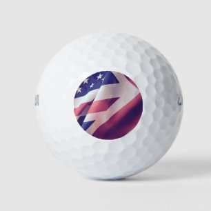 USA and UK flags Golf Balls