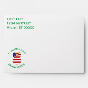 USA Angel Christmas Flag Personalised  Envelope