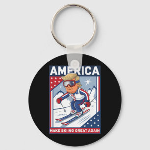 Usa Apres Ski Make Skiing Great Again Donald Trump Key Ring