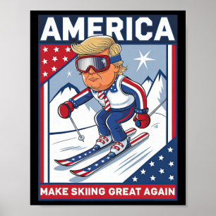 Usa Apres Ski Make Skiing Great Again Donald Trump Poster